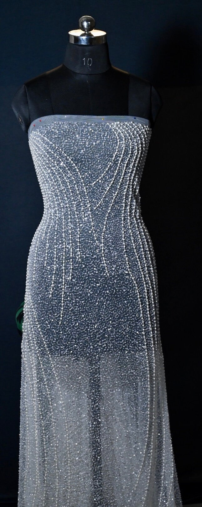 Handmade Luxurious fabric with heavy embroidery for a bridal dress, evening gown, or a princesses dress