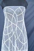 Handmade Luxurious fabric with heavy EMBROIDERY,  crafted for a bridal dress, evening gown, or your precious daughter's princesses dress