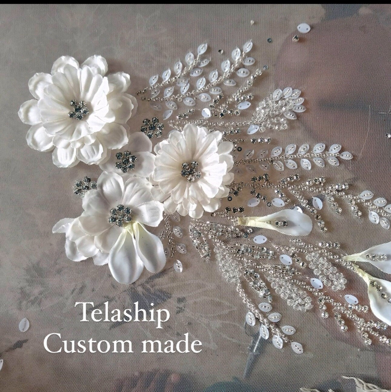 Ellie Saab 2024 inspo hand embroidery, applique 3D Flower Bridal Bodice crystals,Evening Gown, Bridal Corset, Mother of bride, Prom dress.